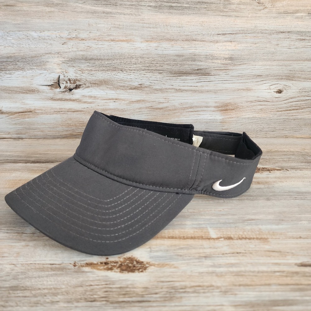 Nike Dri-FIT Visor Dark Gray Adjustable Golf Tennis Running Hat V9754-060